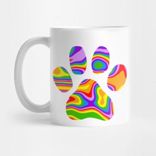 RAINBOW Puppy Paw Print Mug